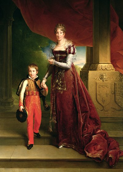 Marie Amelie de Bourbon Duchess of Orleans and Her Son, Prince Ferdinand Duke of Chartres by Baron François Pascal Simon Gérard